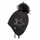 FASHION | CUFFIA BIMBA PERUVIANO PILE CON STELLA E CUORE E POMPON nero
