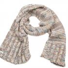 SEEBERGER | sciarpa lana maglia multicolor structure marrone chiaro