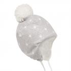 STERNTALER | cuffia baby con pompon paraorecchie e lacci grigio