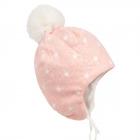 STERNTALER | cuffia baby con pompon paraorecchie e lacci rosa