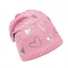 STERNTALER | cuffia bambina in lana maglia con motivo cuoricini rosa