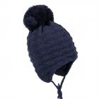 MAXIMO | cuffia lana con pompon e lacci 95575-267173 blu medio