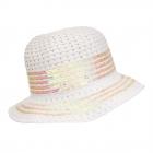 FASHION | CAPPELLO CLOCHE CARTA PAGLIA E PAILLETTES PER DONNA bianco