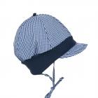 MAXIMO | Baby berretto visiera jersey con lacci e paraorecchie blu