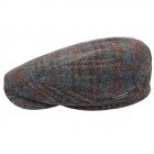 STETSON | Flatcap Driver Cap Harris Tweed blu
