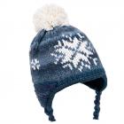 McBEANIE | CUFFIA PERUVIANO JUNIOR pompon lana maglia blu