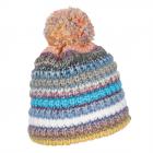 McBEANIE | Cappello in maglia colorata con righe e pompon rosa