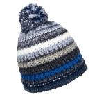 McBEANIE | Cappello in maglia colorata con righe e pompon blu