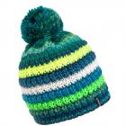 McBEANIE | Cappello in maglia colorata con righe e pompon verde