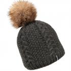 McBEANIE | CUFFIA LANA POMPON VOLPE antracite