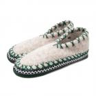 ALPLER | pantofole di pura lana con suola in vera pelle colore grigio grigio