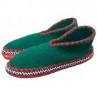 ALPLER | KIDS bellissime pantofole in pura lana con suola vera pelle tutti colori verde
