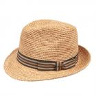 HUTTER | Cappello Paglia Naturale Crochet con guarnizione nastro a colori naturale