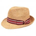 HUTTER | Cappello Trilby Paglia Naturale Crochet con guarnizione a colore naturale