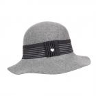 FASHION | Cappello Cloche Feltro con bordo elastico a righe grigio