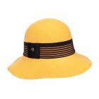 FASHION | Cappello Cloche Feltro con bordo elastico a righe giallo