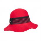 FASHION | Cappello Cloche Feltro con bordo elastico a righe rosso scuro