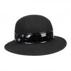 FASHION | Cappello Cloche Feltro con nastro vernice con cuciture nero