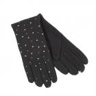 FASHION | GUANTO FELPA CON STAMPA CUORI GLITTERATA nero