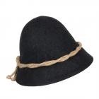 HUTTER | Cappello in feltro lana tascabile con corda antracite
