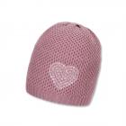 STERNTALER | Cappello bimba in maglia con applicazione cuore fuxia