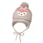 MASSIMO | Cappello da bambina con pompon attaccato naturale