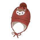 MASSIMO | Cappello da bambina con pompon attaccato rosso scuro