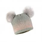 MAXIMO | Cappello MINI BAMBINA, pompon in ecopelliccia lurex 2, fodera intera verde chiaro