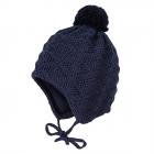 MASSIMO | Cappello BILLI con pompon e cravatta blu scuro