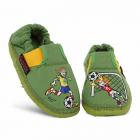 GIESSWEIN | pantofole per bambini in cotone modello Arnstadt con motivo di calciatore verde chiaro