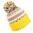 SEEBERGER | Cuffia con risvolto con pompon giallo