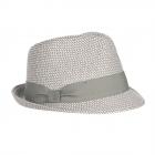 SEEBERGER | Cappello da donna in paglia trilby con nastro in gros-grain grigio