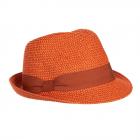 SEEBERGER | Cappello da donna in paglia trilby con nastro in gros-grain ruggine
