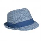 SEEBERGER | Cappello da donna in paglia trilby con nastro in gros-grain celeste