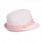 SEEBERGER | Cappello da donna in paglia trilby con nastro in gros-grain lilla