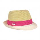 SEEBERGER | Cappello di paglia da donna Trilby con motivo a righe beige