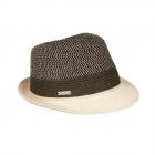 SEEBERGER | Cappello di paglia da donna Trilby con motivo a righe nero var.2