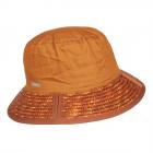 SEEBERGER | Cappello a secchiello con tesa di paglia marrone