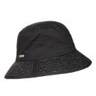 SEEBERGER | Cappello a secchiello con tesa di paglia nero