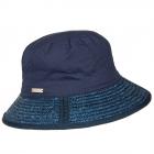 SEEBERGER | Cappello a secchiello con tesa di paglia blu