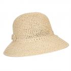 SEEBERGER | Cappello Cloche da Donna in Carta Paglia Uncinetto naturale