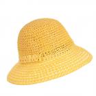 SEEBERGER | Cappello Cloche da Donna in Carta Paglia Uncinetto giallo chiaro