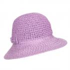 SEEBERGER | Cappello Cloche da Donna in Carta Paglia Uncinetto viola 1