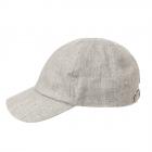 SEEBERGER | Cappello a scudo in cotone e lino grigio chiaro