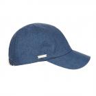 SEEBERGER | Cappello a scudo in cotone e lino blu