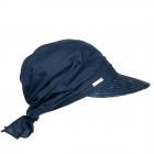 SEEBERGER | Cappello in paglia da donna con finiture in paglia e testa in tessuto per un elegante be blu