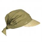 SEEBERGER | Cappello in paglia da donna con finiture in paglia e testa in tessuto per un elegante be verde