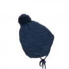 STERNTALER | Cappello pon pon da bambino in maglia da annodare 100% cotone blu scuro