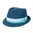 STETSON | Cappello Trilby Raffia con guarnizione colorata jeans.