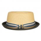 STETSON | Cappello di paglia da uomo Pork Pie verde oliva.